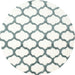 Round Contemporary Dark Gray Trellis Rug, con652