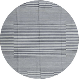 Round Contemporary Light Slate Gray Modern Rug, con654