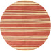 Round Machine Washable Contemporary Scarlet Red Rug, wshcon657