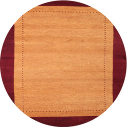 Round Machine Washable Contemporary Dark Orange Rug, wshcon661
