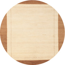 Round Machine Washable Contemporary Khaki Gold Rug, wshcon664