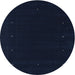 Round Machine Washable Contemporary Night Blue Rug, wshcon667