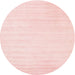 Round Machine Washable Contemporary Light Red Pink Rug, wshcon66