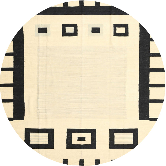 Round Machine Washable Contemporary Khaki Green Rug, wshcon676