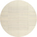 Round Contemporary Peach Beige Solid Rug, con677