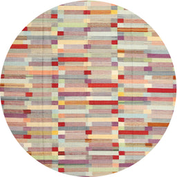 Round Machine Washable Contemporary Brown Rug, wshcon679
