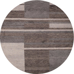 Round Machine Washable Contemporary Rosy Pink Rug, wshcon681