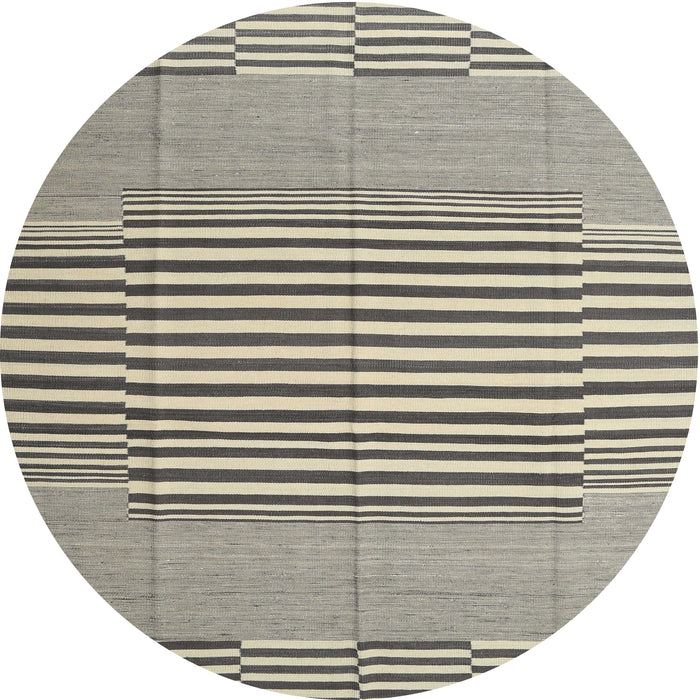 Round Machine Washable Contemporary Tan Brown Rug, wshcon693