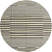 Round Machine Washable Contemporary Tan Brown Rug, wshcon693