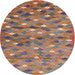 Round Contemporary Brown Southwestern Rug, con694