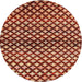 Round Contemporary Sunrise Orange Modern Rug, con695