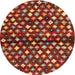 Round Contemporary Rust Pink Modern Rug, con696