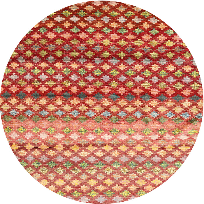 Round Contemporary Sand Brown Oriental Rug, con699