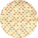 Round Contemporary Sandy Brown Southwestern Rug, con704