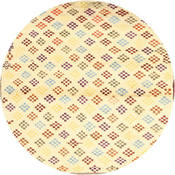 Round Machine Washable Contemporary Sandy Brown Rug, wshcon704