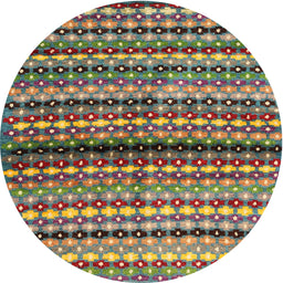 Round Machine Washable Contemporary Chestnut Brown Rug, wshcon705