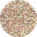 Round Contemporary Rust Pink Modern Rug, con706