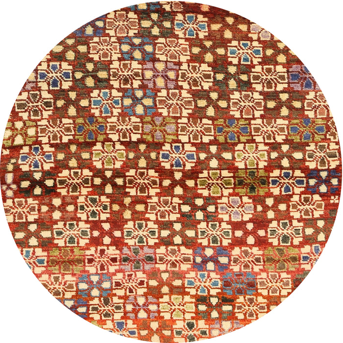 Round Contemporary Red Modern Rug, con707