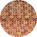 Round Contemporary Red Modern Rug, con707