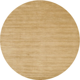 Round Contemporary Yellow Solid Rug, con70