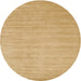 Round Contemporary Yellow Solid Rug, con70