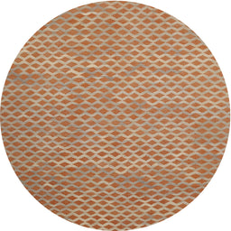 Round Machine Washable Contemporary Orange Rug, wshcon710