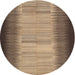 Round Machine Washable Contemporary Sand Brown Rug, wshcon713