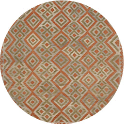 Round Contemporary Camel Brown Modern Rug, con714