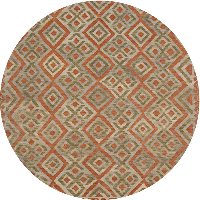 Round Contemporary Camel Brown Modern Rug, con714