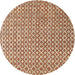 Round Contemporary Red Modern Rug, con718