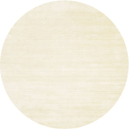 Round Contemporary Blanched Almond Beige Solid Rug, con71