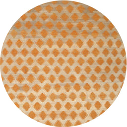 Round Contemporary Orange Modern Rug, con720