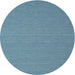 Round Machine Washable Contemporary Koi Blue Rug, wshcon722