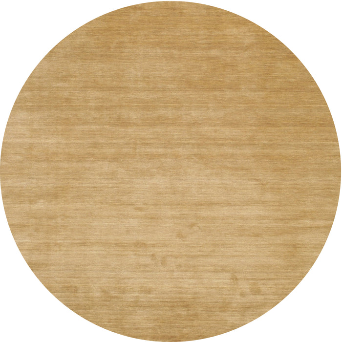 Round Contemporary Yellow Solid Rug, con72