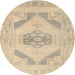 Round Contemporary Brown Modern Rug, con737