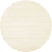 Round Contemporary Beige Solid Rug, con73