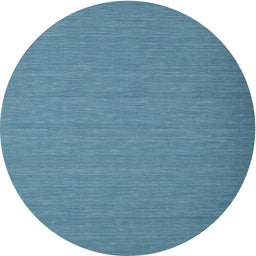 Round Machine Washable Contemporary Blue Ivy Blue Rug, wshcon741