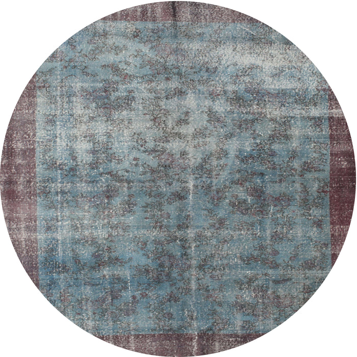 Round Machine Washable Contemporary Silver Gray Rug, wshcon744