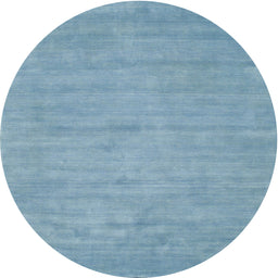 Round Contemporary Denim Blue Modern Rug, con74