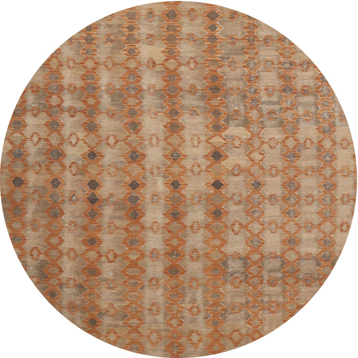 Round Contemporary Brown Modern Rug, con761