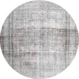 Round Machine Washable Contemporary Dark Gray Rug, wshcon763