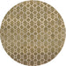 Round Contemporary Brownish Green Modern Rug, con768