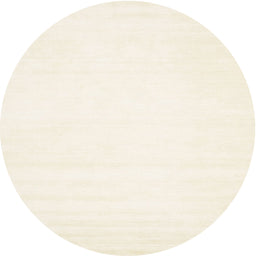 Round Contemporary Beige Solid Rug, con76