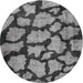 Round Machine Washable Contemporary Dark Gray Rug, wshcon774