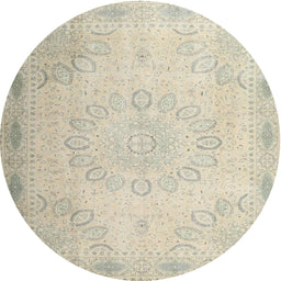Round Machine Washable Contemporary Light Gold Rug, wshcon775