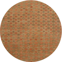Round Contemporary Orange Red Modern Rug, con786