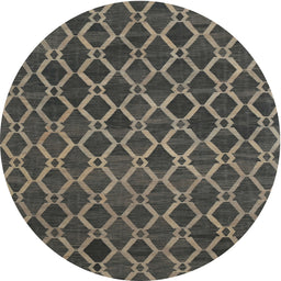 Round Contemporary Khaki Green Modern Rug, con787