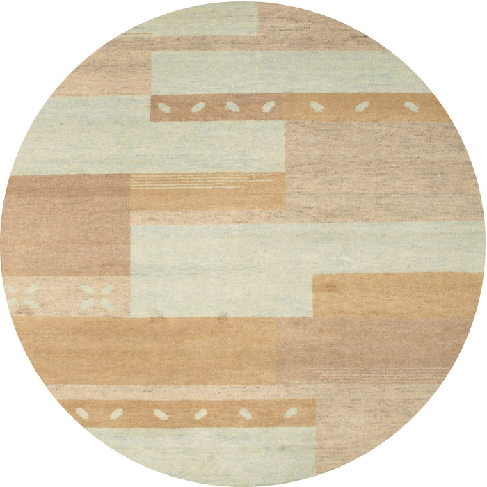 Round Machine Washable Contemporary Brown Rug, wshcon788