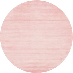 Round Machine Washable Contemporary Pink Rug, wshcon78