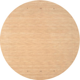Round Contemporary Yellow Orange Solid Rug, con790